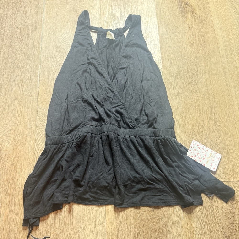 NWT Free People We the Free Heatwave Black Peplum Tank Top Large - Picture 2 of 8